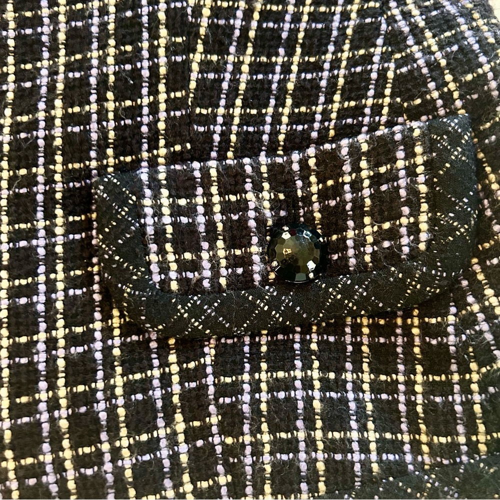 KASPER Tweed Blazer Size 8. Black/Purple/Tan Career Jacket EUC - Picture 10 of 13